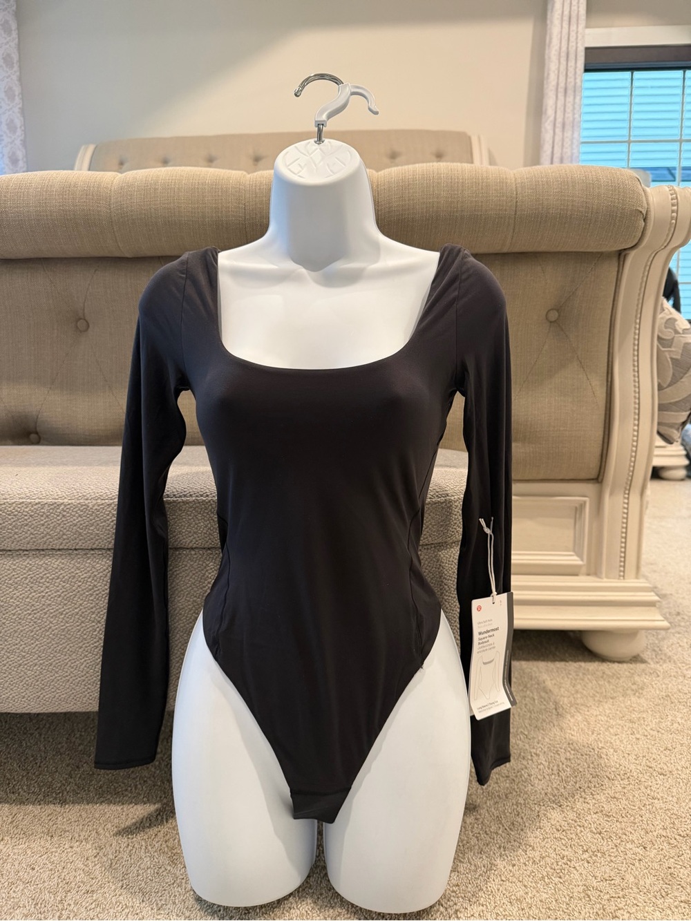 NWT lululemon Wundermost Ultra-Soft Nulu Long-Sleeve Bodysuit Black Small